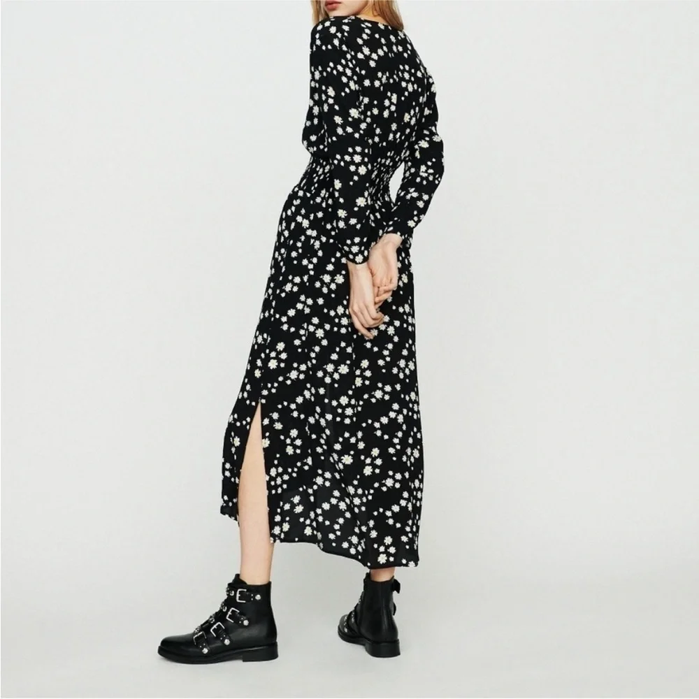 Maje Black and White Floral Maxi Dress - Picture 9 of 14
